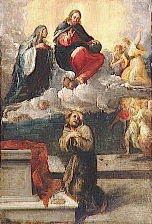 Pietro Faccini Christ and the Virgin Mary appear before St. Francis of Assisi china oil painting image